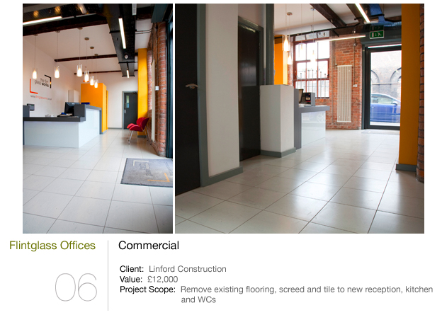 Manchester Commercial Tiling at Flintglass offices